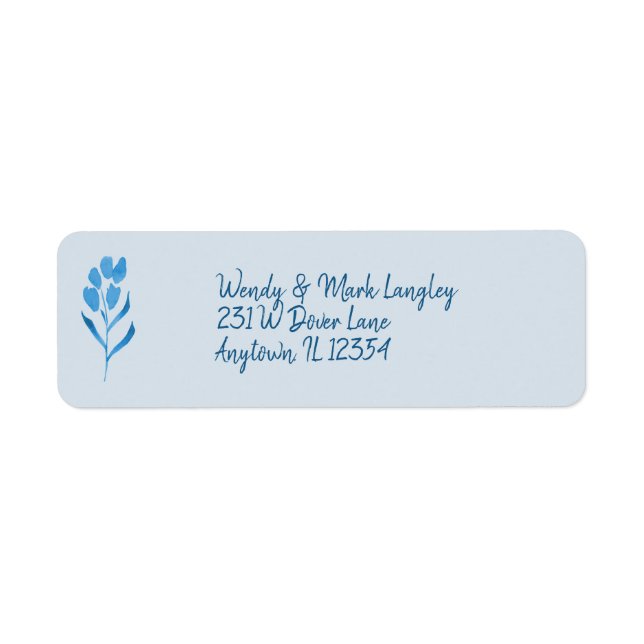 Étiquette de couleur Faire-part de mariage bleu Du (Devant)