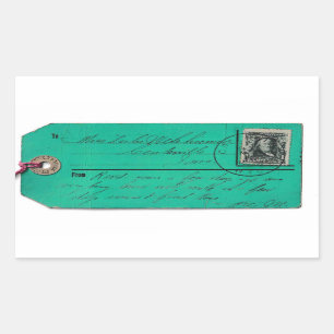Étiquette de courrier vintage avec objet Postage a