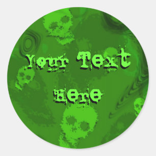 Étiquette de crâne "Your Text"
