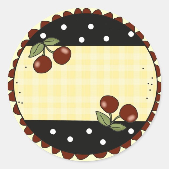 Étiquette de cuisine Country Cherry (Devant)