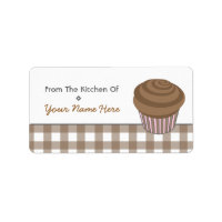 Étiquette de cuisine - Cupcake au chocolat et En v