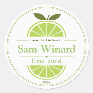 Étiquette de cuisine de crème de citron vert fait 