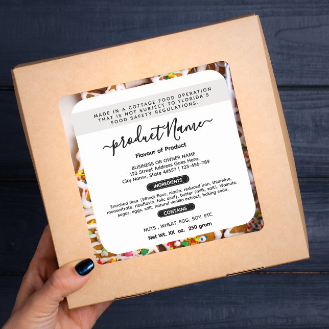 Étiquette de cuisine de la Floride élégant (Créateur téléchargé)