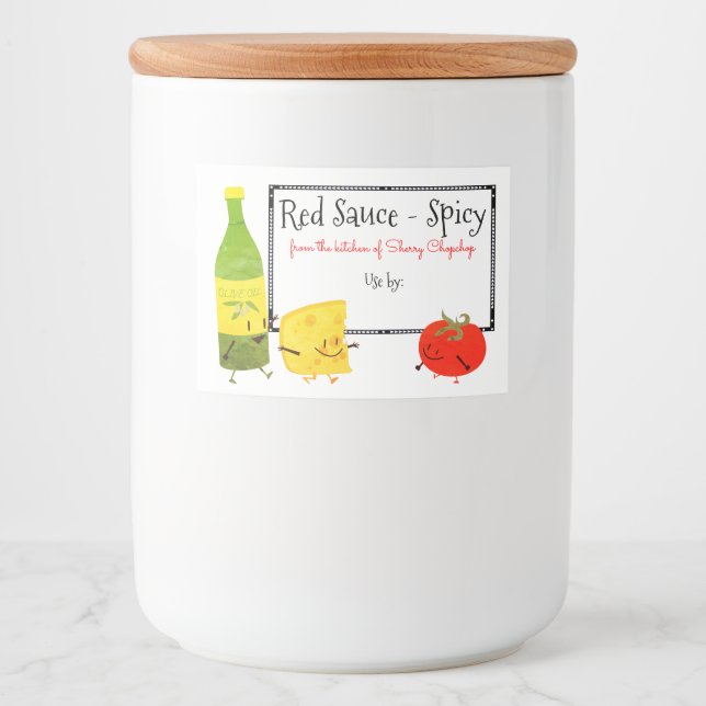 Étiquette de cuisine italienne rétro sauce tomate (Devant)