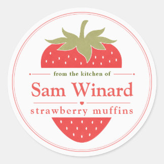 Étiquette de cuisine pour muffins aux fraises fait