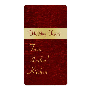 Étiquette de cuisine rouge Noël