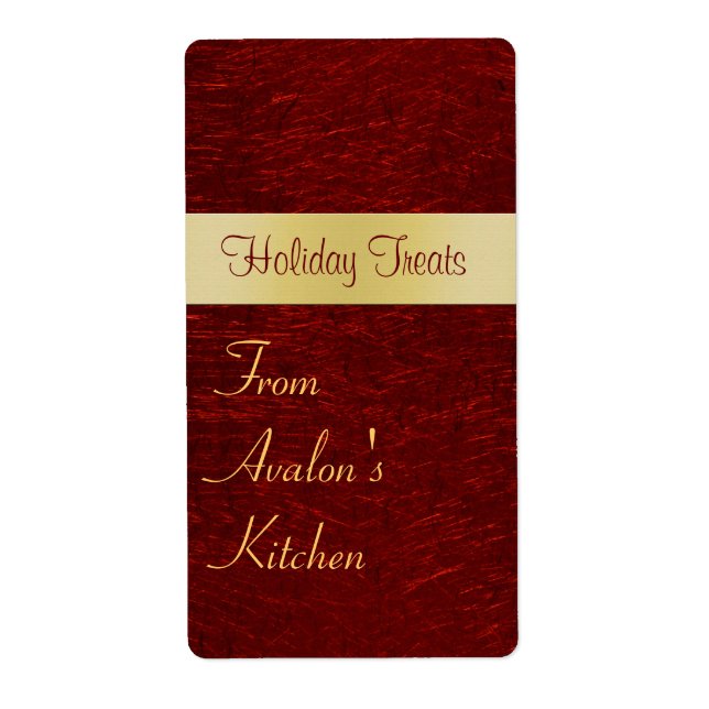 Étiquette de cuisine rouge Noël (Devant)