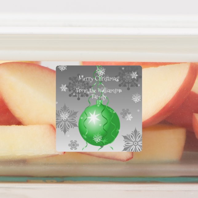 Étiquette de cuisson d'ornement de Noël vert fanta (Apposé)