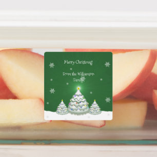 Étiquette de cuisson Green Christmas Tree