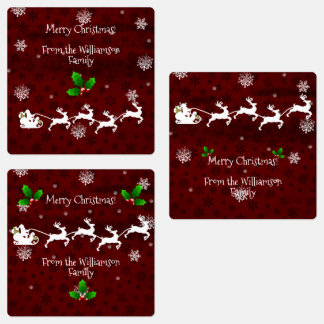Étiquette de cuisson Red Père Noël Sleigh et Reind