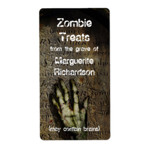 Étiquette de cuisson Zombie Halloween hausse