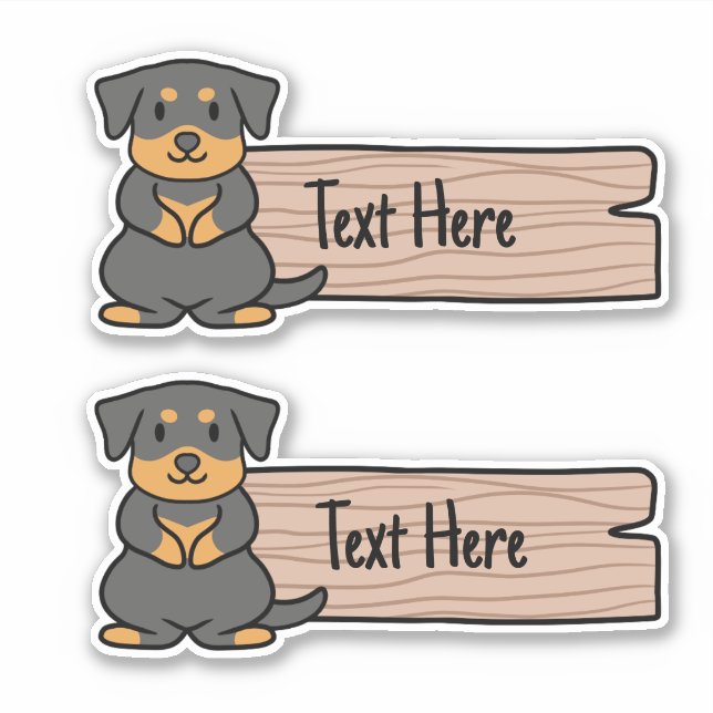 Étiquette de Cute Rottweiler (Devant)