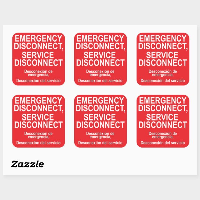 Étiquette de déconnexion du service d'urgence (Feuille)