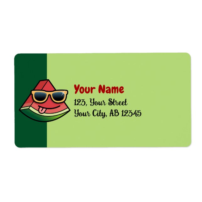 Étiquette de dessin de pastèque (Devant)