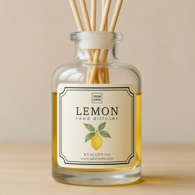 Étiquette de diffuseur de parfum à tiges au citron (Créateur téléchargé)