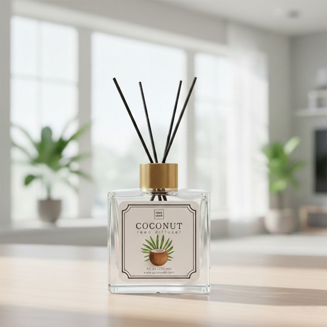 Étiquette de diffuseur de roseau de coco (Créateur téléchargé)