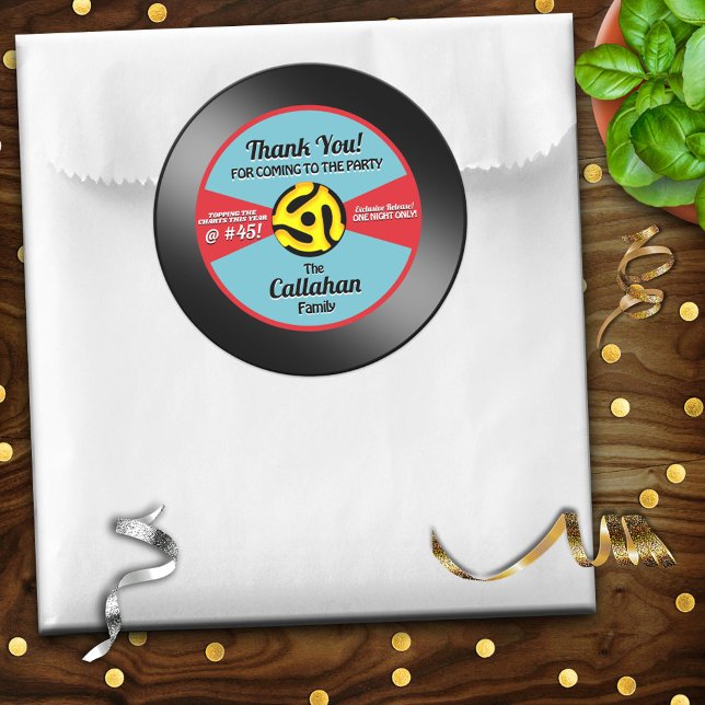 Étiquette de disque 45 tours Vinyle Merci pour la  (Créateur téléchargé)