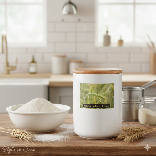 Étiquette de farine de blé entier pour le stockage (Whole Wheat Flour Label for Kitchen Storage)
