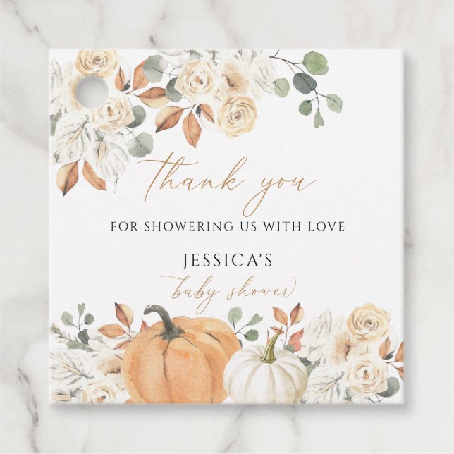 Étiquette de faveur carrée pour la baby shower d'a (Devant)