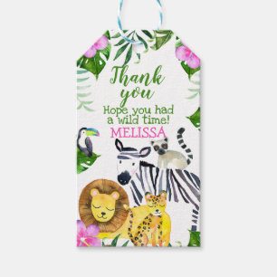 Étiquette de faveur d'anniversaire du safari de l