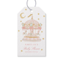 Étiquette de faveur de baby shower carrousel fanta