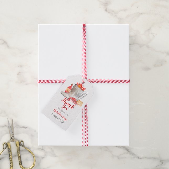étiquette de faveur de baby shower écrevisses boui (Avec de la ficelle)