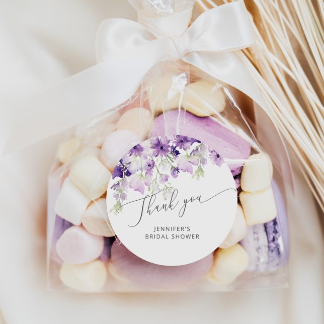 Étiquette de faveur de baby shower fleurs sauvages (Créateur téléchargé)