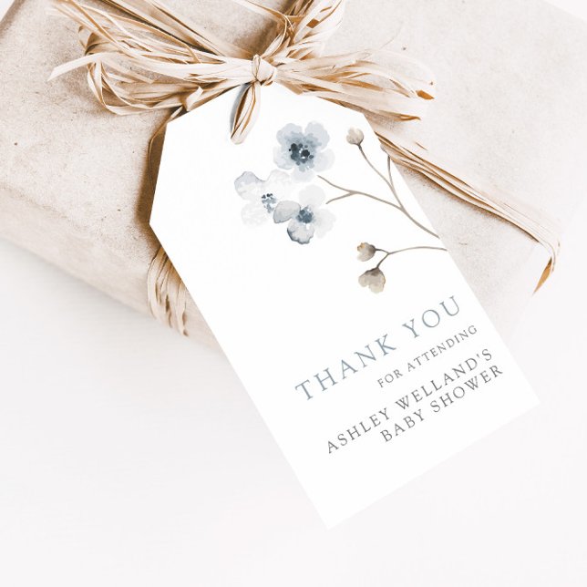 Étiquette de faveur de baby shower florale simple  (Créateur téléchargé)