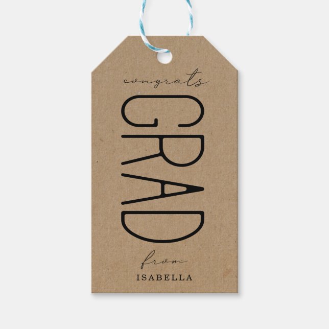 Étiquette de faveur de cadeau de fin d'études (Devant)