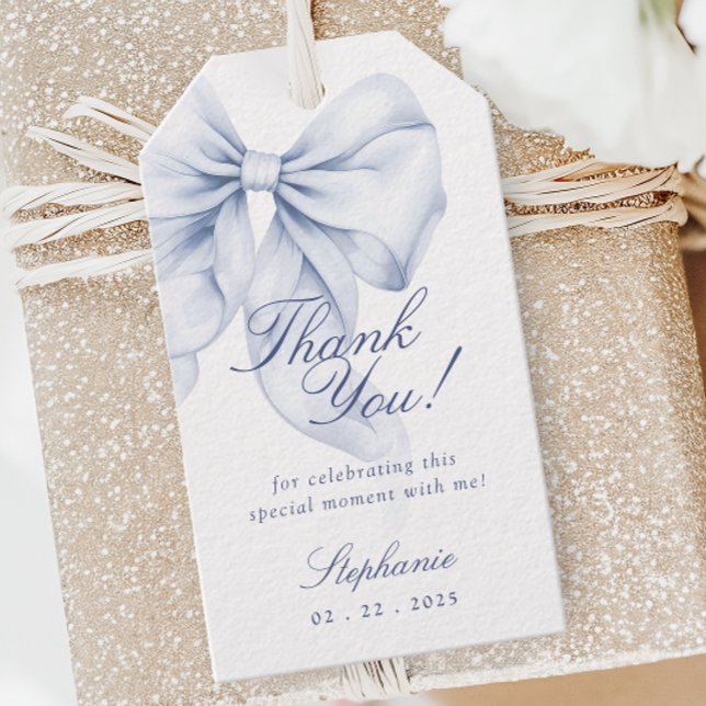 Étiquette de faveur de douche de mariage à ruban b (Créateur téléchargé)