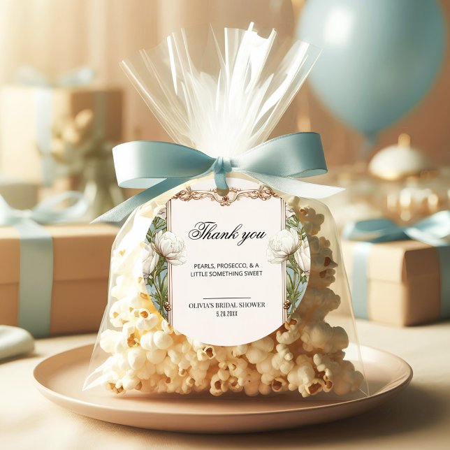 Étiquette de faveur de douche de mariage Floral Pe (Créateur téléchargé)