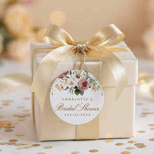 Étiquette de faveur de douche de mariage florale a
