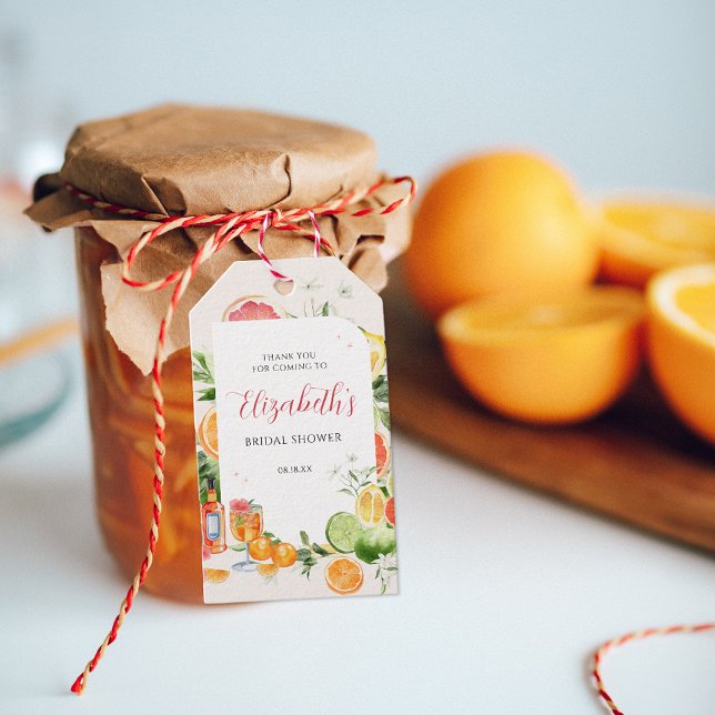 Étiquette de faveur de douche nuptiale Citrus Trop (Créateur téléchargé)