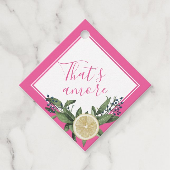 Étiquette de faveur de mariage Citron rose C'est l (Devant)
