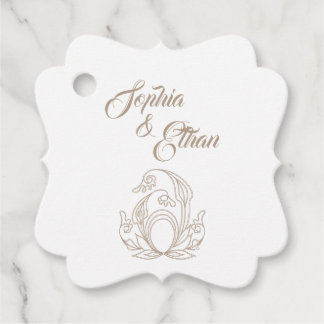 Étiquette de faveur de mariage élégante – Filigran