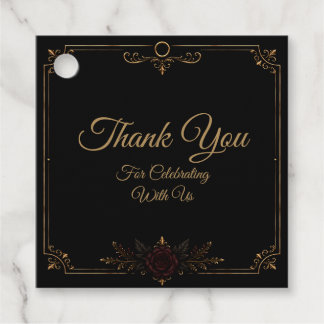 Étiquette de faveur de mariage gothique élégant fo