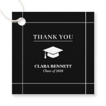 Étiquette de faveur de remise de diplôme 2026 noir