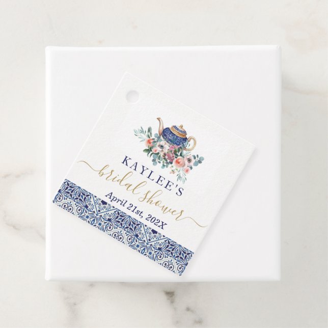 Étiquette de faveur de thé pour la douche de marié (En situation)