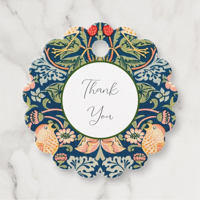 Étiquette de faveur de vol de fraise W Morris (Devant)