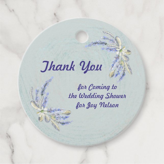 Étiquette de faveur, Merci pour la douche de maria (Devant)