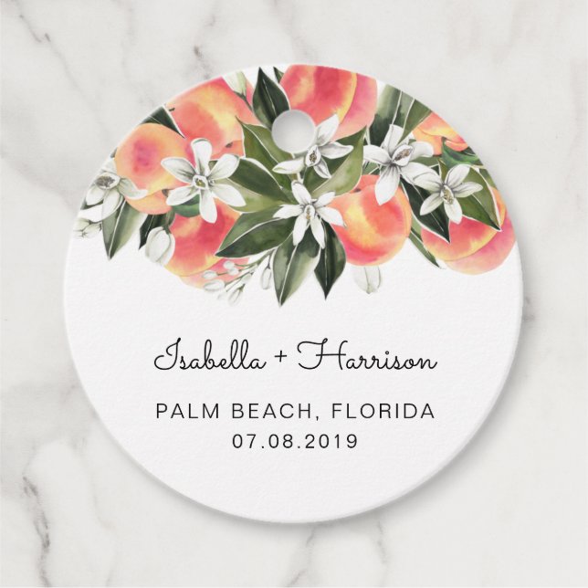 Étiquette de Favori Aquarelle aux Pêches de Savann (Devant)