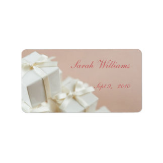 Étiquette de Fête des mariées Cadeaux blancs