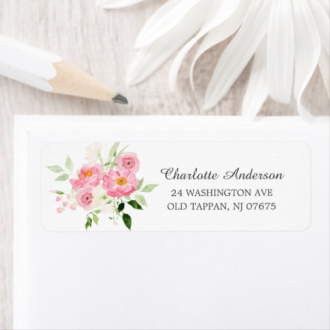 Étiquette de Fête des mariées florale Spring Bloss (En situation)