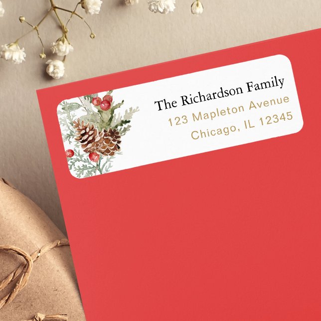 étiquette de feuillage de Noël hivernal rustique (Créateur téléchargé)