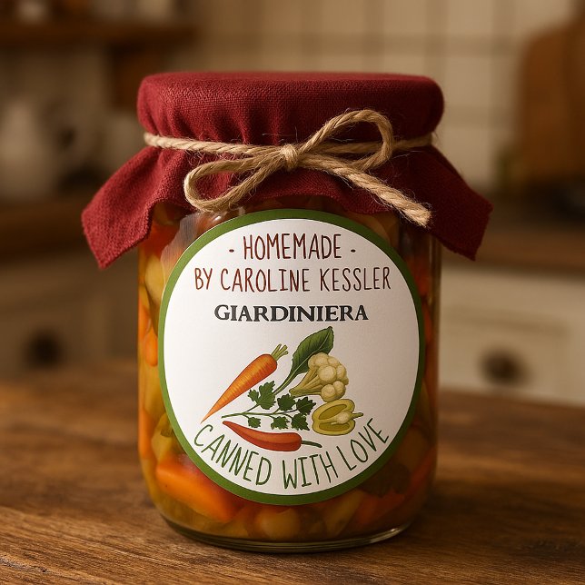 Étiquette de feuille pour conserves de giardiniera (Créateur téléchargé)