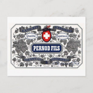 Étiquette de fichiers Pernod de carte postale