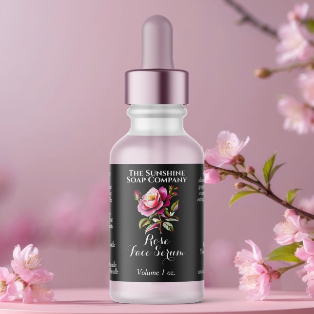 Étiquette de flacon compte-gouttes Rose noire 2,37 (Créateur téléchargé)