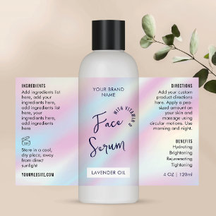 Étiquette de flacon cosmétique 4 OZ de style holog