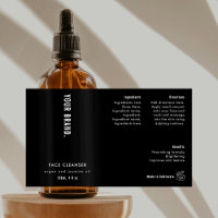 Étiquette de flacon cosmétique noir simple moderne