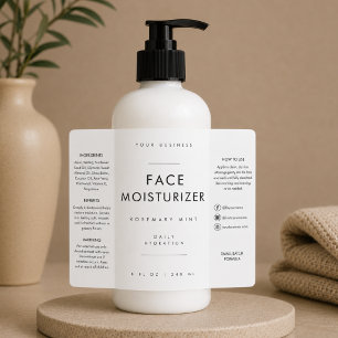 Étiquette de flacon de 240 ml de crème hydratante 